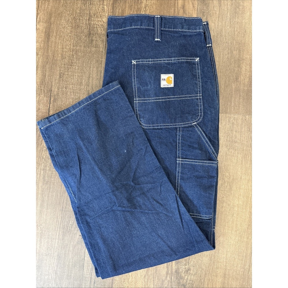 Carhartt FR 40x30 Flame Resistant Men's Carpenter Pocket Blue Denim Jeans 290-83